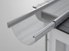 Realistic image of GutterGuard Pro: sleek low-profile design, stainless steel mesh, protecting gutters from debris., vector, best quality, masterpiece