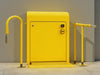 "ParkGuard Elite Lock, bright yellow, robust, heavy-duty parking lock, secure, easy-to-use, high visibility", vector, best quality, masterpiece