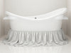 "LuxeShield Bathtub Skirt: luxurious elegance, hides plumbing, water-resistant, chic patterns, bathroom decor upgrade.", vector, best quality, masterpiece