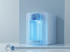 Create an image of 'CrystalChill Water Chiller': sleek, modern water dispenser, cooling, filtering, office, home., vector, best quality, masterpiece