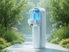 "HydroBliss Drink Fountain: sleek, modern design, advanced filtration, refreshing water, park, school, office, eco-friendly.", vector, best quality, masterpiece