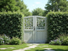 "Elegant Garden Shield: Decorative Fence Panels, lush garden, privacy, sophistication, weather-resistant, charming, easy installation.", vector, best quality, masterpiece