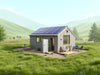 "Sustainable SunPower Off-Grid System 450W: solar panels, nature, camping, tiny homes, renewable energy, sustainability.", vector, best quality, masterpiece