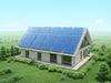 EcoWatt Grid-Tied Solar Solution: high-efficiency panels, seamless installation, sustainable energy, home integration, green lifestyle., vector, best quality, masterpiece