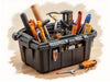 "GearMaster Handy Tool Caddy: durable, lightweight toolbox with compartments, organized tools, perfect for DIY enthusiasts.", vector, best quality, masterpiece