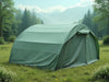 "WeatherGuard Ultra-Resistant Tarp protecting campsite, durable, waterproof, reinforced grommets, versatile, shielding from elements.", vector, best quality, masterpiece