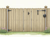 "Illustrate 'BarrierBuddy Fence Accessory Duo': Durable gate latches, reinforced brackets, stylish fencing security upgrade.", vector, best quality, masterpiece