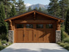 "Rustic Retreat Side Hinged Garage Doors; high-quality timber, traditional design, modern functionality, customizable finishes, rustic charm.", vector, best quality, masterpiece