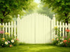 "Whimsical White Picket Panels in a charming garden, classic white finish, nostalgic, inviting atmosphere", vector, best quality, masterpiece