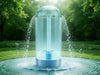 "HydraStream Eco Fountain in a park, sleek design, advanced filtration, eco-friendly, public hydration.", vector, best quality, masterpiece