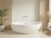 Create an image of the Oasis Alcove Bathtub in a luxurious, modern bathroom spa setting., vector, best quality, masterpiece