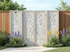 "ChicPrivacy: Elegant artistic fence panels enhance outdoor spaces, blending beauty and privacy seamlessly.", vector, best quality, masterpiece