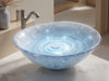 "Elegant Celestial Sphere Vessel Sink, ethereal swirl design, reflects light, modern luxury, serene bathroom retreat.", vector, best quality, masterpiece