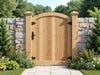 "Rustic Retreat Garden Gate: elegant curves, reclaimed wood, weather-resistant finish, natural charm, focal point", vector, best quality, masterpiece