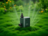 "TurboSpray Booster Pump watering lush garden with enhanced sprinklers, efficient flow, and vibrant greenery.", vector, best quality, masterpiece