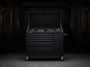 "ToolKeeper Elite Storage Chest in a workshop setting, sleek design, organized tools, robust cabinet", vector, best quality, masterpiece