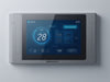 Create a sleek, modern image featuring the ClimaTech Vision Control Panel with intuitive touchscreen and energy-efficient interface., vector, best quality, masterpiece