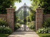 "Elegant Escape Garden Gate: Transformative, durable, serene sanctuary entrance, intricate design, timeless elegance, secure, inviting.", vector, best quality, masterpiece