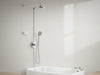 "Create an elegant bathroom scene featuring the ShowerSphere Universal Shower Arm, showcasing versatility and durability.", vector, best quality, masterpiece