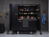 "ProMaster Tool Haven Chest: industrial-grade storage, sleek modern design, adjustable shelves, organized workspace essentials.", vector, best quality, masterpiece