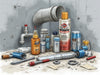 "Create an image of Burst Buster Pipe Repair Kit showcasing tools, sealants, patches, and successful plumbing repair.", vector, best quality, masterpiece