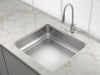 "SleekStone Undermount Kitchen Sink: modern, elegant, seamless countertop integration, spacious basin, stain-resistant, durable materials.", vector, best quality, masterpiece