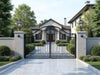 Create a luxurious, secure entrance with the PrestigeDrive Gate: elegant, high-quality, automated driveway design., vector, best quality, masterpiece