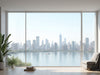 "Skyline View Picture Windows showcasing elegant minimalist design, energy-efficient glass, framing breathtaking outdoor scenery.", vector, best quality, masterpiece