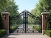 "EleganceGuard Driveway Gate: stunning, durable, secure, intricate design, enhances curb appeal, stylish entrance, customizable", vector, best quality, masterpiece