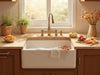 "Savory Homestead Farmhouse Sink: rustic elegance, deep basin, apron front, culinary, kitchen centerpiece, charm.", vector, best quality, masterpiece