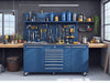 "CraftPro Deluxe Tool Cabinet: sleek, organized workshop, heavy-duty construction, spacious compartments, secure, efficient workspace.", vector, best quality, masterpiece