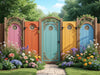 "Capture a garden oasis with Whimsical Haven: Decorative Fence Panels showcasing vibrant colors and enchanting patterns.", vector, best quality, masterpiece