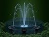 "CrystalCascade Fountain Pump: Elegant garden water feature, serene flow, durable design, adjustable, whisper-quiet performance.", vector, best quality, masterpiece