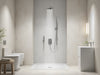 Create a luxurious, modern bathroom scene showcasing the ZenithFlow Elite Power Shower, emphasizing sleek design., vector, best quality, masterpiece