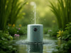 Create a serene garden scene featuring VelvetMist Fountain Pump with cascading water, sunlight, and tranquility., vector, best quality, masterpiece