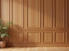 Create an inviting room with Rustic Revival Wainscoting Panels, showcasing rich wood grain texture., vector, best quality, masterpiece