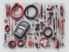 Create an image for "AccuRead Multimeter Accessory Pack": precision tools, high-quality probes, clips, plugs, durability, professional., vector, best quality, masterpiece