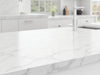 "GlacierWhite Premium Quartz Countertops in a modern kitchen, sleek white finish, elegant and durable design.", vector, best quality, masterpiece