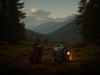 "TrailBlaze Portable Generator powering a campsite in a scenic wilderness, compact, efficient, reliable, adventure-ready.", vector, best quality, masterpiece