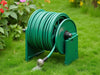 "GardenMate Hose Reel Organizer in action: sleek design, durable, weather-resistant, organized garden hose, elegant.", vector, best quality, masterpiece