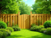 "Create a serene garden scene featuring Rustic Retreat Picket Panels: charming, timeless, durable, and natural.", vector, best quality, masterpiece