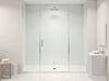 "Elegant bathroom oasis with CrystalClear Shower Surrounds: sleek, modern design, durable, water-resistant finish.", vector, best quality, masterpiece