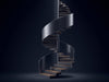 "Twilight Twist Spiral Staircase, contemporary design, sleek lines, premium materials, elegant, modern, sophisticated, durable, mesmerizing.", vector, best quality, masterpiece