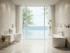 "Tranquil Waters Bathroom Suite: serene escape, elegant fixtures, luxurious bathtub, sleek vanity, modern faucets.", vector, best quality, masterpiece