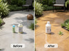 "Actions, StoneRenew Surface Cleaner in use, reviving concrete patio, vibrant before-and-after transformation, eco-friendly.", vector, best quality, masterpiece