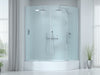 "DreamStream Shower Enclosure: luxurious, sleek, modern shower with eco-friendly design, rainfall-style experience, elegant glass.", vector, best quality, masterpiece