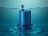 Create a realistic image of AquaMaster Submersible Pro Pump efficiently draining water, featuring durable waterproof design., vector, best quality, masterpiece