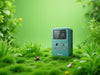 Create a lush garden scene showcasing the 'IrrigaMaster Timer': user-friendly, smart watering scheduler, precision, programmable., vector, best quality, masterpiece