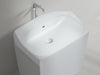 "Elegant Essence Pedestal Sink: sleek design, high-quality vitreous china, minimalist style, spacious basin, modern functionality.", vector, best quality, masterpiece